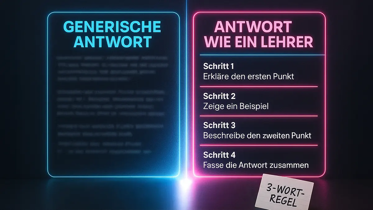 Vergleich GPT5 mit 3-Worte-Regel